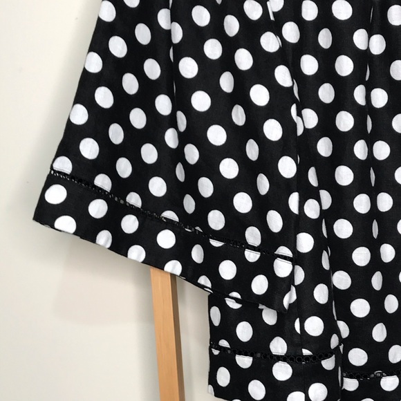 SOLD Country Road Black Spot Linen Top Blouse 12 - Picture 8 of 16